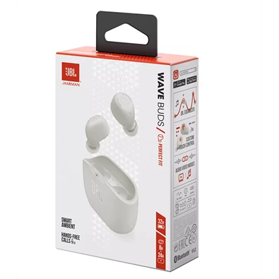 JBL Wave Buds WHT True Wireless Bluetooth fehér fülhallgató JBL Wave Buds WHT True Wireless Bluetooth fehér fülhallgató