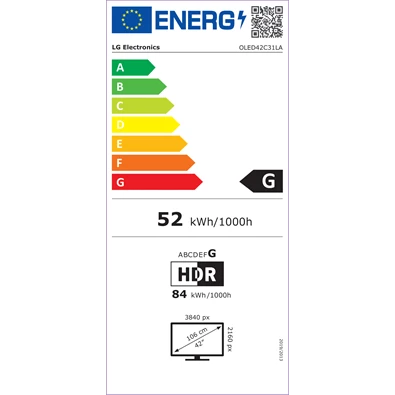 LG 42" OLED42C31LA 4K UHD OLED evo TV