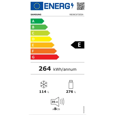 Samsung RB38C672ESA/EF inox alulfagyasztós hűtőszekrény