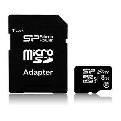 Silicon Power 8GB SD micro (SDHC Class 10) memóriakártya adapterrel