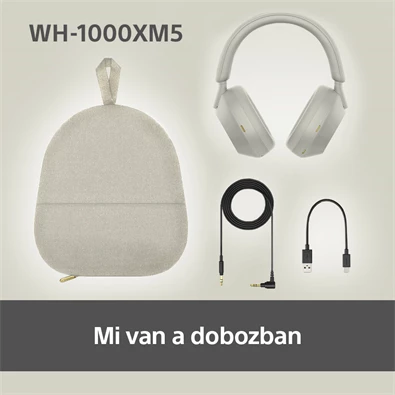 Sony WH-1000XM5 Bluetooth platina ezüst fejhallgató